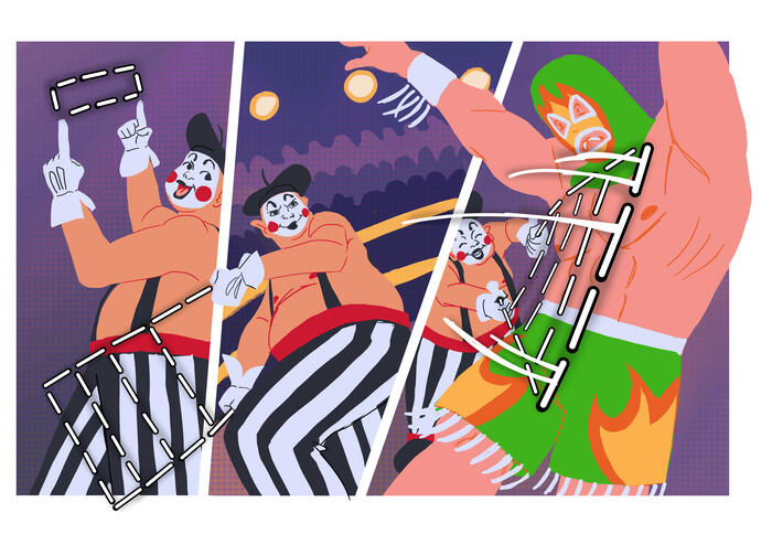 Mime Wrestler | Comic Strip